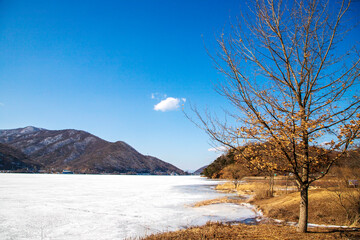 얼어붙은 팔당호