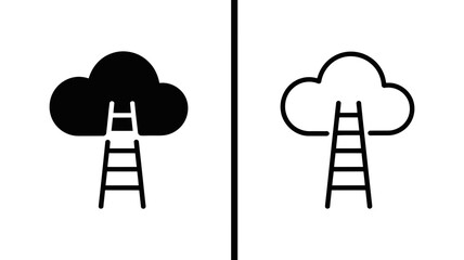 A creative representation of a ladder reaching a cloud, signifying ambition and reaching for higher goals.