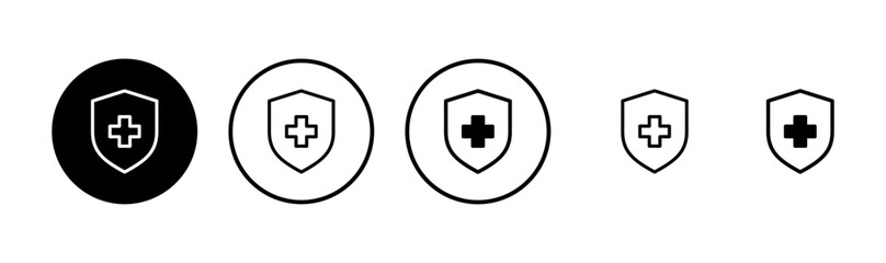 Fototapeta premium Health insurance icon logo design. Insurance health document sign and symbol