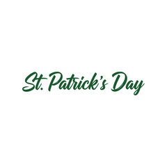 Fototapeta premium St. Patrick's Day green script text vector for festive holiday greeting card design