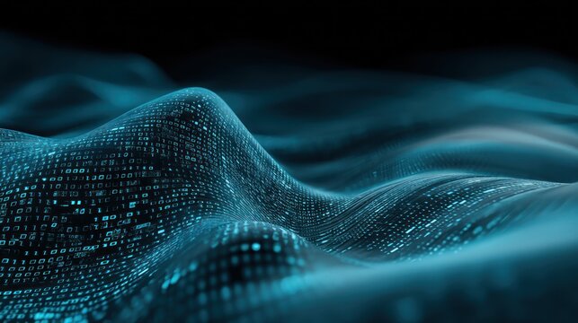 Abstract data wave of binary code