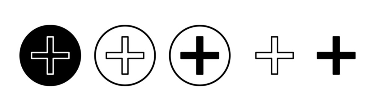 Plus icon logo design. Add plus sign and symbol