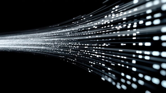 Abstract data flow lines on black background