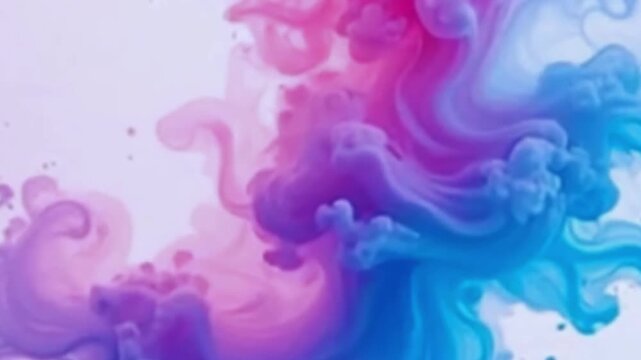 Pink and Blue Ink Swirls Dissolving in Water abstract