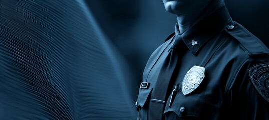 Police cop officer in uniform. Generative AI technology.