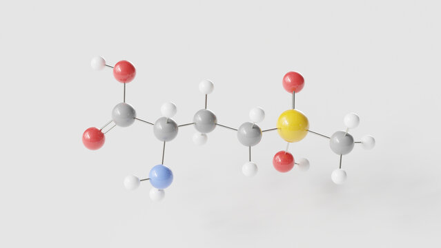 glufosinate-p molecule 3d, molecular structure, ball and stick model, structural chemical formula non-selective herbicide