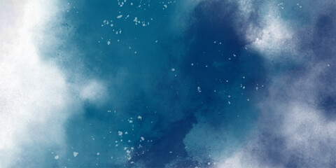 Obraz premium Star field in galaxy space with nebula, abstract watercolor digital art painting for texture background. vibrant blue cosmic . Softly blended abstract blue watercolor background with subtle texture. 
