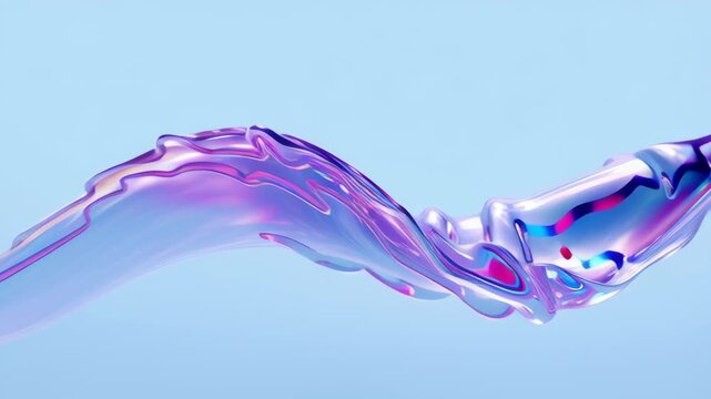 Abstract animation background design iridescent wave render three dimensional water gradient flowing iridescent three dimensional wave render with soft gradient and fluid water animation design