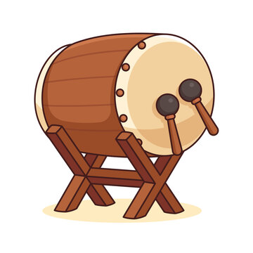 Cartoon traditional islamic drum illustration