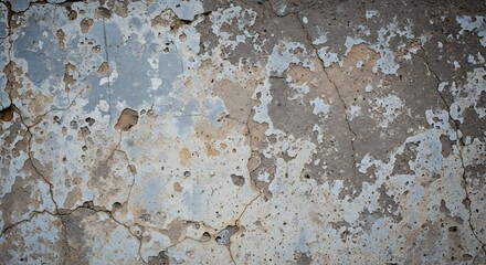 Aged concrete wall with discoloration and wear showing signs of aging and weathering