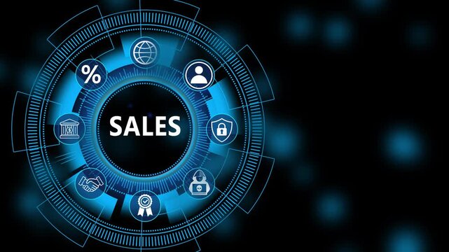 Corporate performance dashboard featuring Sales interface with secure revenue monitoring and advanced digital marketing strategy technology 4K animation video
