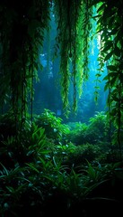 Fototapeta premium Verdant tapestry woven with whispers of light, a still and subtle vista, pastoral, green field