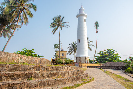 Morning Light Shining on the Lighthouse at Galle Fort Lighthouse, Sri Lanka