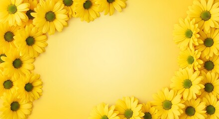 Bright yellow daisies framing a soft gradient background for a warm and inviting design element