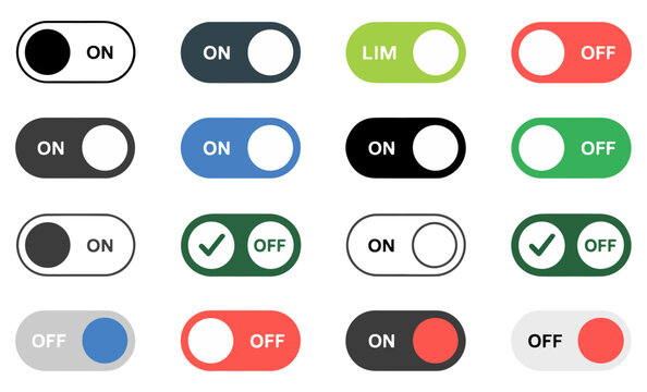 on off toggle switch icon set