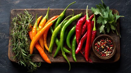 Colorful hot peppers ready for culinary magic