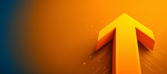 Arrow growth upward in orange color. Generative AI technology.  © Hero Design