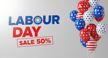Fototapeta premium Happy labor day sale celebrating workers' contributions with 50 off