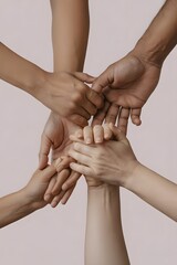 Diverse Hands Stacked &ndash; Teamwork, Unity and Community Support Concept