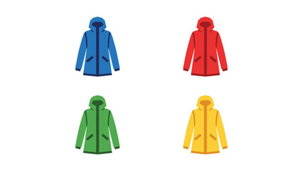 Four colorful winter jackets displayed in a grid layout © Shahin Studio