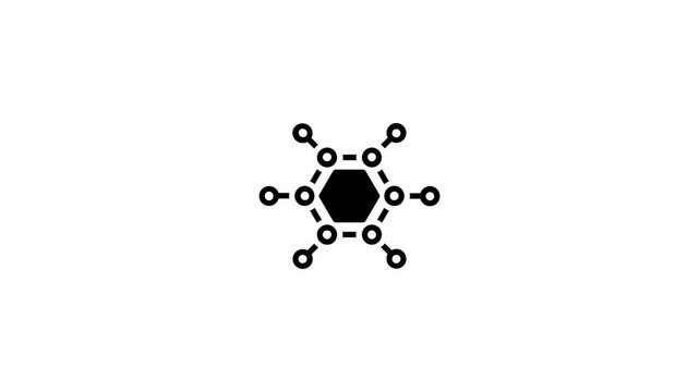 Abstract Hexagonal Network Icon Representing Digital Connectivity, Blockchain Technology, and Data Infrastructure Systems.
