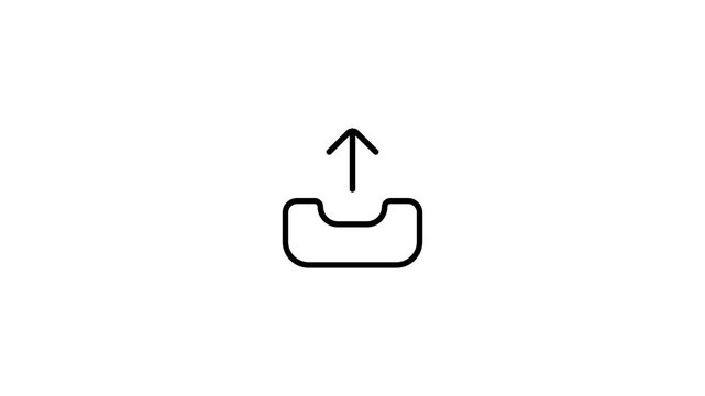Upload Icon: Simple Line Art Symbol for Digital Data Transfer, Cloud Storage, and File Sharing Concepts.