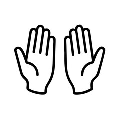 Fototapeta premium Open hands vector illustration for prayer gesture, giving, receiving, or support graphic design element