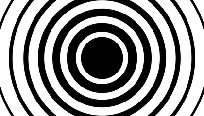 Fototapeta premium Radial halftone signal wave illustration with black concentric circles on white. Use this versatile graphic to represent epicenters, sonar, or radar pulses in medical, scientific, or tech layouts.