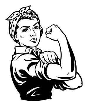  "We Can Do It!" Rosie the Riveter Style Woman Flexing Arm