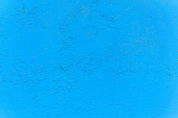 Blue painted metal texture background, distressed industrial surface with subtle rust copy space