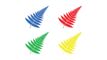 Four stylized fern leaves in vibrant colors arranged in a square pattern © Shahin Studio