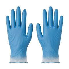 Obraz premium Pair of blue medical gloves isolated on white