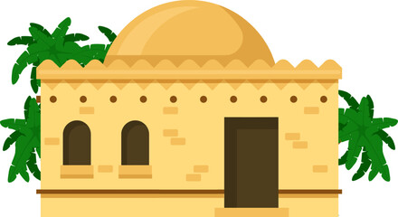 Desert building with dome and palm trees © WinWin