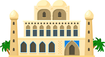 Middle Eastern building architecture with domes and minarets © WinWin