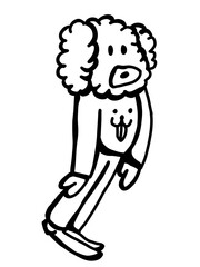 Fototapeta premium Abstract trippy line art character in streetwear style