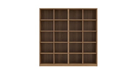 Modern Wood Cube Organizer Shelf Isolated on White Background