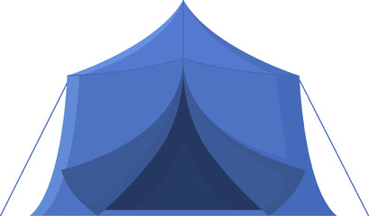 Blue tent standing outdoors isolated white background © WinWin