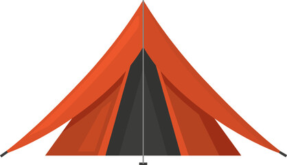 Orange camping tent representing outdoor adventure and travel © WinWin