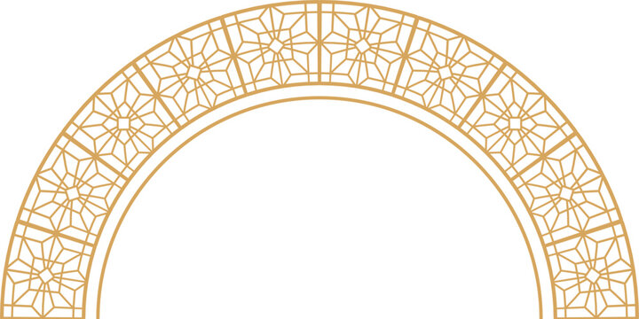Elegant golden arabesque arch geometric pattern