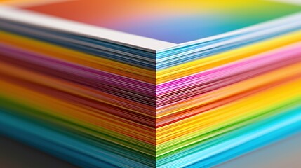 Colorful Stack of Paper for Printing Purposes