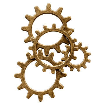 Group of bronze cogwheels
