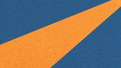 Fototapeta premium Abstract geometric dark blue paper background with orange ray, macro texture for banner, template, presentation