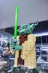 Naklejka premium Moscow, Russia. - June 23, 2025: Lego construction kit, old models. Collection of the famous toy series