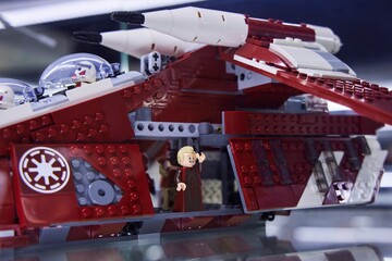 Naklejka premium Moscow, Russia. - June 23, 2025: Lego construction kit, old models. Collection of the famous toy series