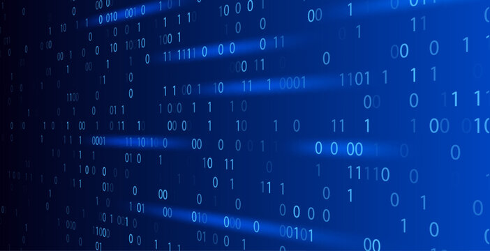 Code binary matrix data background. Technology software abstract binary code program blockchain digital
