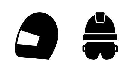 Helmet icon symbol for apps and websites. Motorcycle helmet sign and symbol. Construction helmet icon. Safety helmet