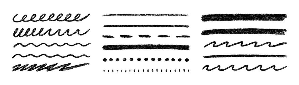 Pencil line chalk brush crayon underline scribble sketch vector doodle. Pencil crayon charcoal hand drawn doodle scratch grunge.