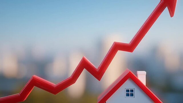 Housing Market Trends Upward Graph.