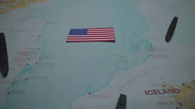 US military presence and geopolitical interests in Greenland map.