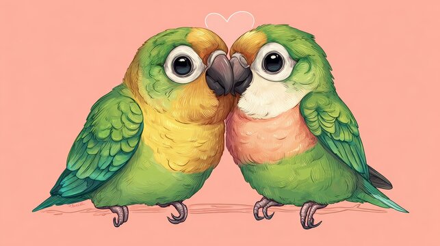 two parrots background
